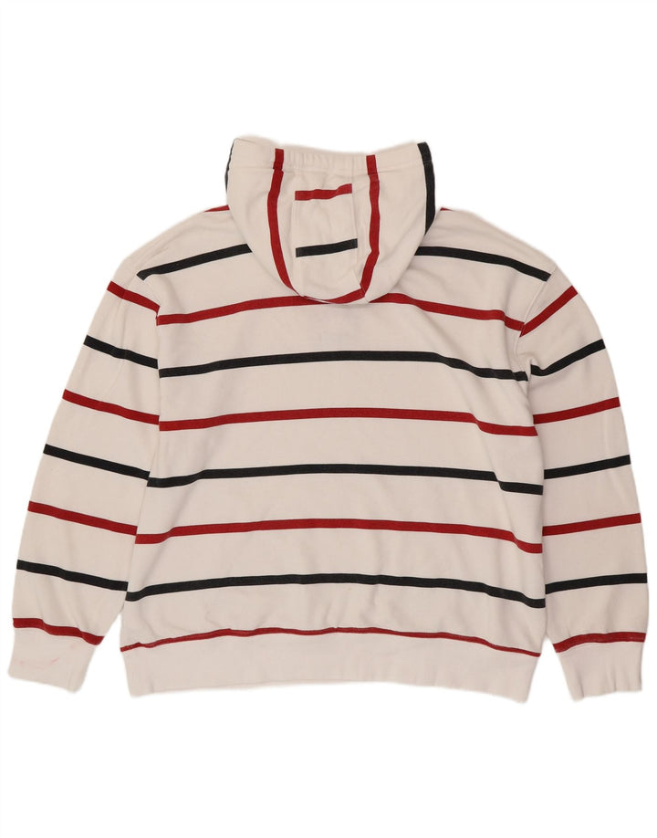TOMMY HILFIGER Felpa con cappuccio da uomo 2XL Cotone a righe bianche
