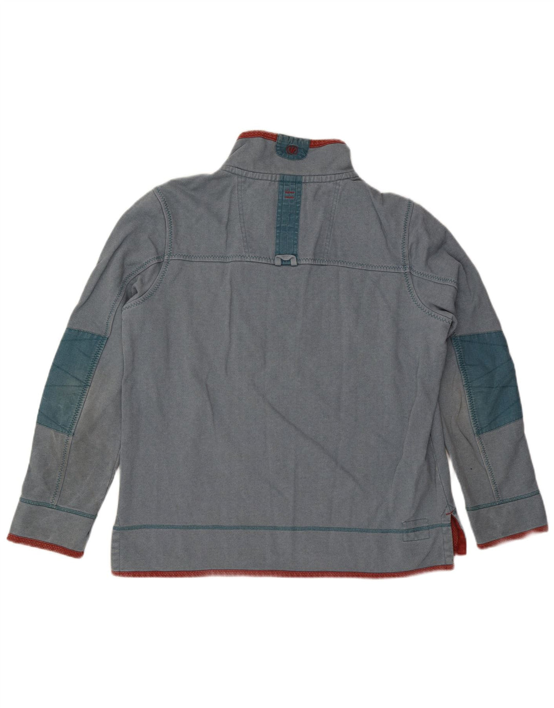 Felpa da uomo con collo con zip Fat Face, maglione grande, cotone blu