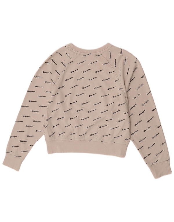 Felpa con grafica corta da donna Champion UK 14 Cotone bianco medio