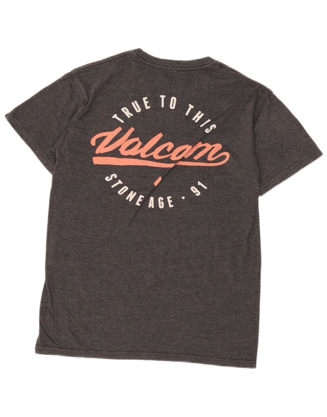 T-shirt grafica da uomo Volcom Top piccola in cotone grigio