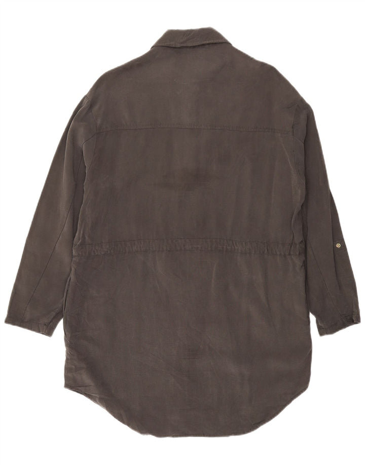 Abito camicia da donna Zara UK 14 Viscosa grigio medio