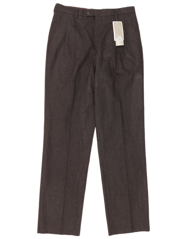 Pantaloni da abito vintage da uomo con pedge IT 48 medio W30 L33 lana grigia