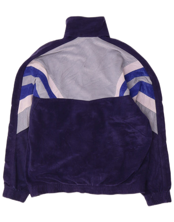 Giacca da ginnastica da uomo in velluto Diadora UK 36 Small Blu Navy Colourblock