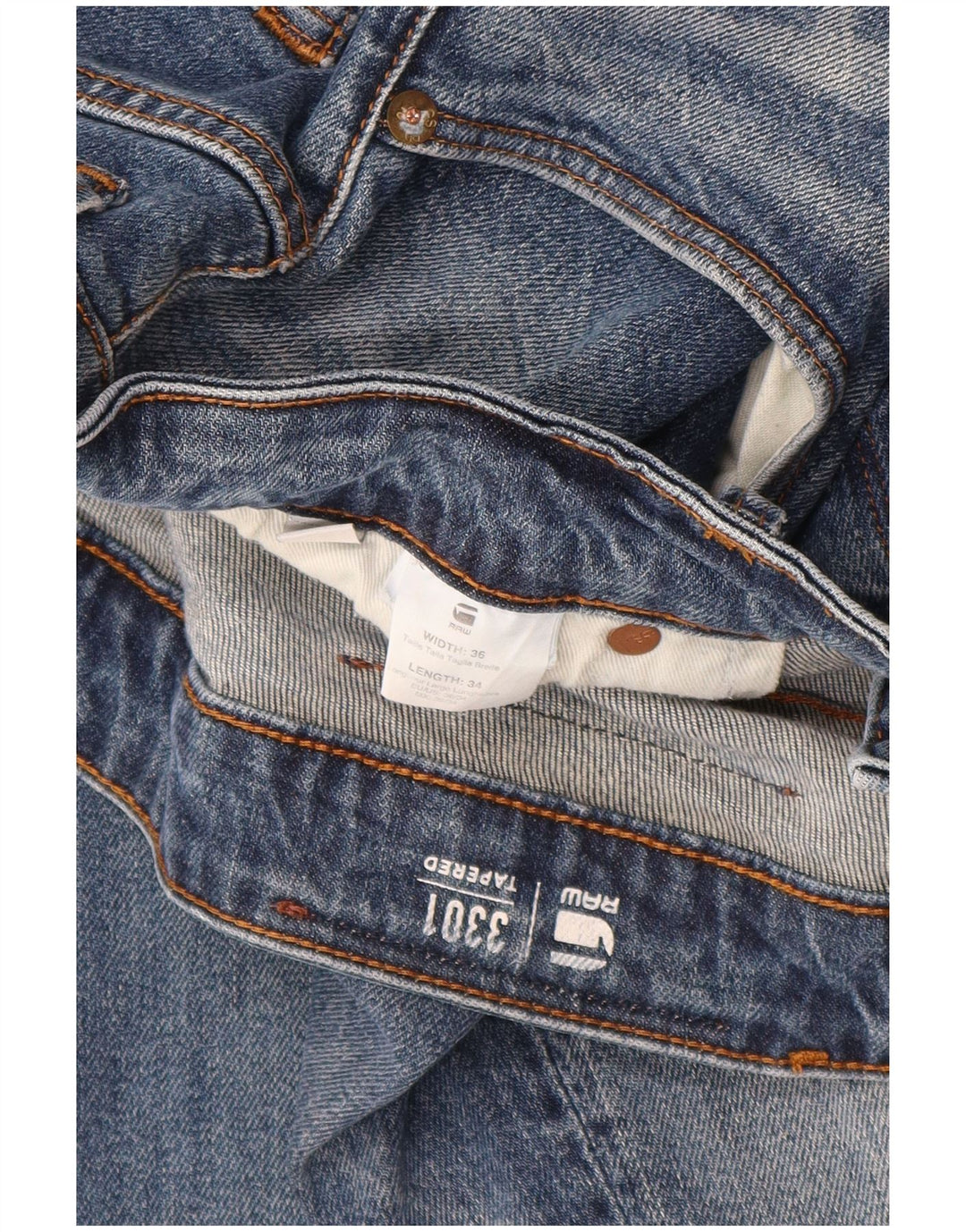 Jeans G-STAR da uomo 3301 affusolati W36 L34 Blu