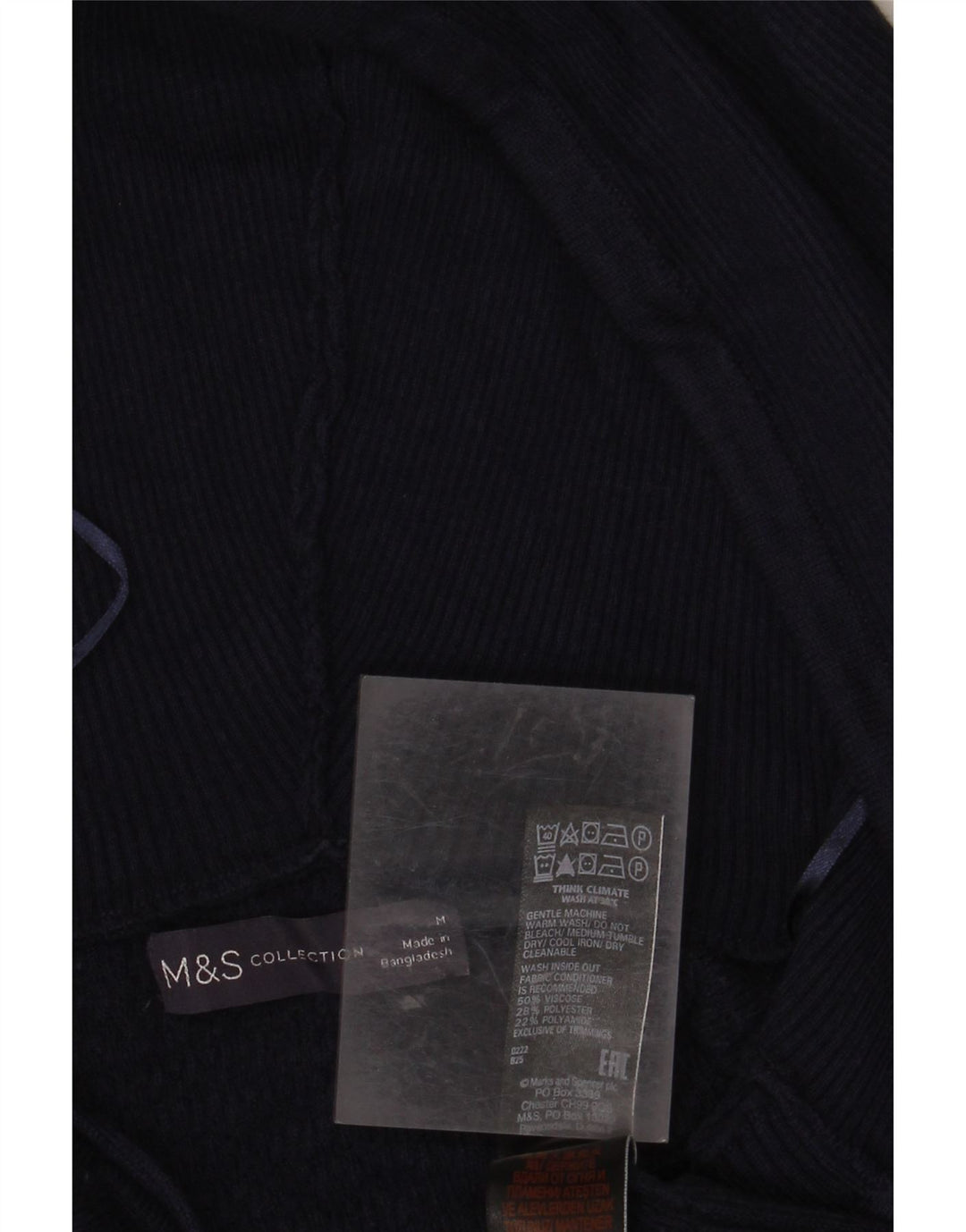 MARKS & SPENCER Maglione cardigan da donna vestibilità ampia UK 14 Medio Blu Navy