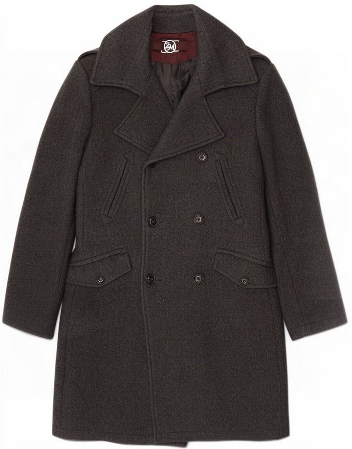 Cappotto doppiopetto da uomo Zara UK 38 Lana grigio medio