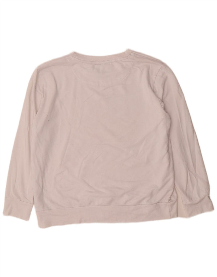 Felpa grafica da donna Dkny Maglione UK 14 Cotone bianco medio
