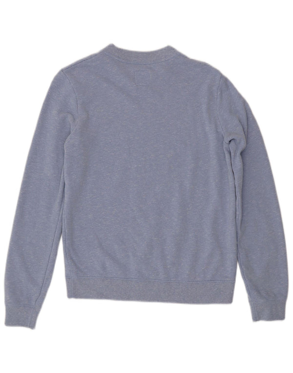 JACK WILLS Womens Oversized Graphic Sweatshirt Jumper UK 6 XS Blue Flecked