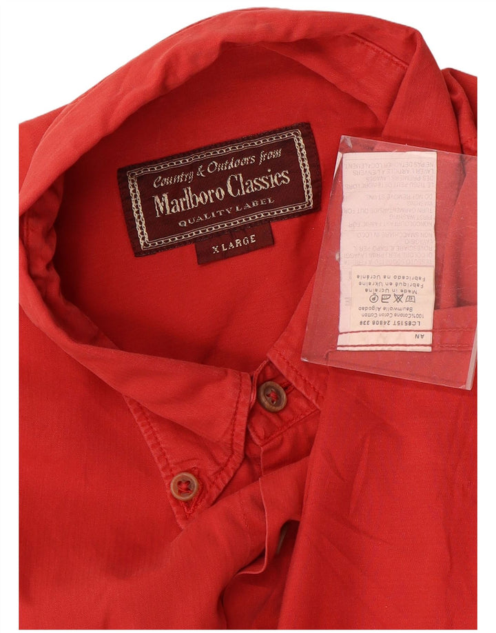 Camicia da uomo Marlboro Classics XL rossa in cotone
