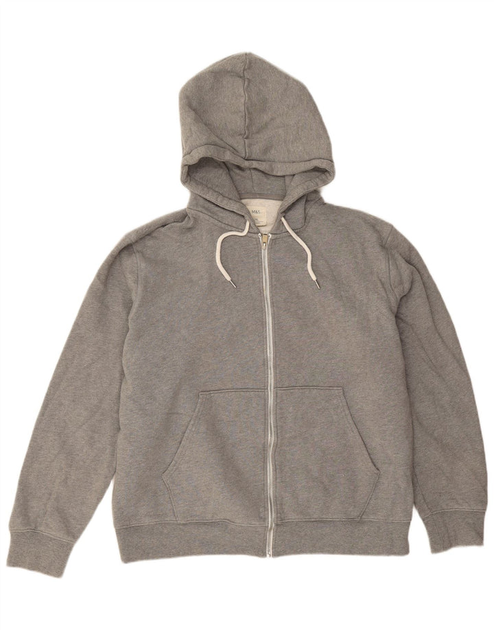 Maglione con cappuccio e zip da uomo Marks & Spencer 2XL cotone grigio