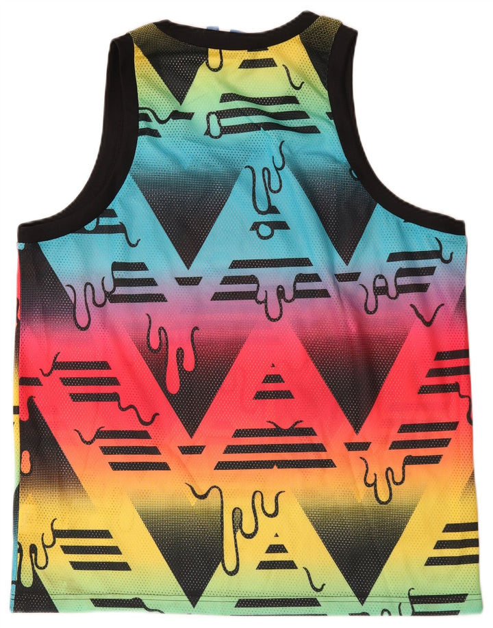 Canotta Adidas da uomo con motivo astratto, grande, in poliestere multicolore