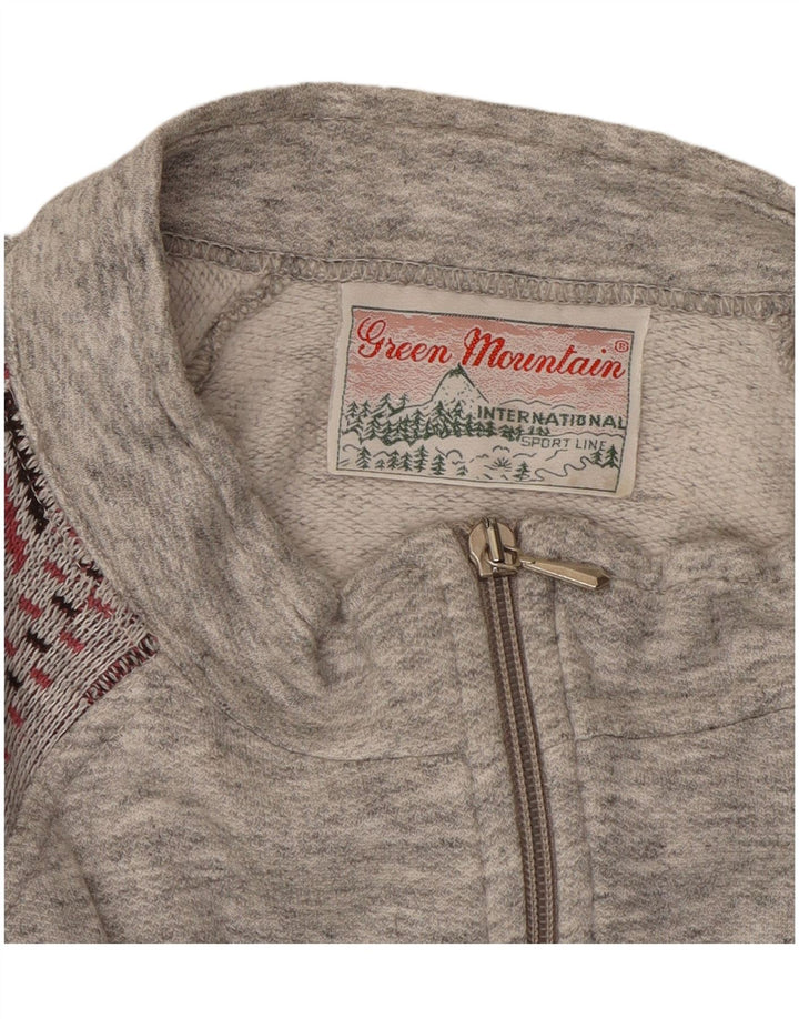 VINTAGE Mens Tracksuit Top Jacket 2XL Grey Geometric