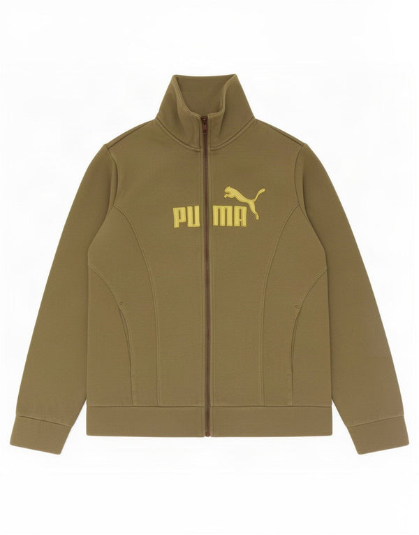 Giacca da ginnastica grafica da ragazzo Puma 13-14 anni in cotone kaki