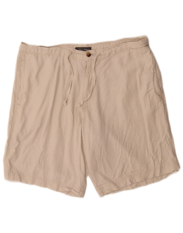 Pantaloncini chino da uomo Marks & Spencer W38 XL lino bianco sporco