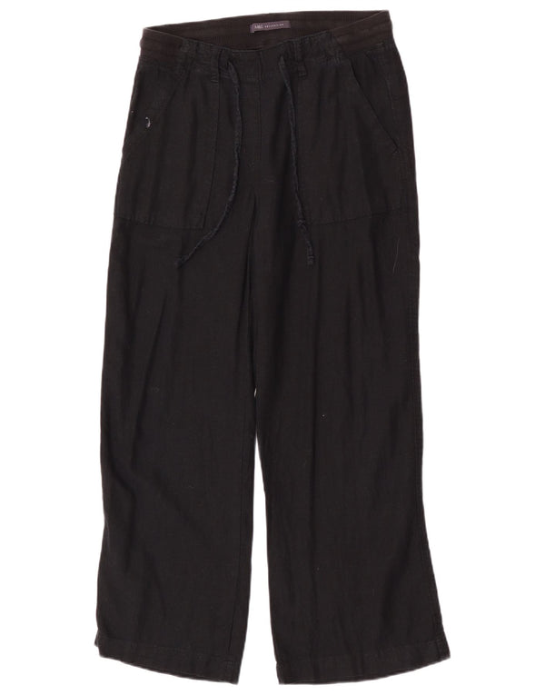 Pantaloni casual a gamba larga da donna Marks & Spencer UK 8 piccoli W28 L27 neri