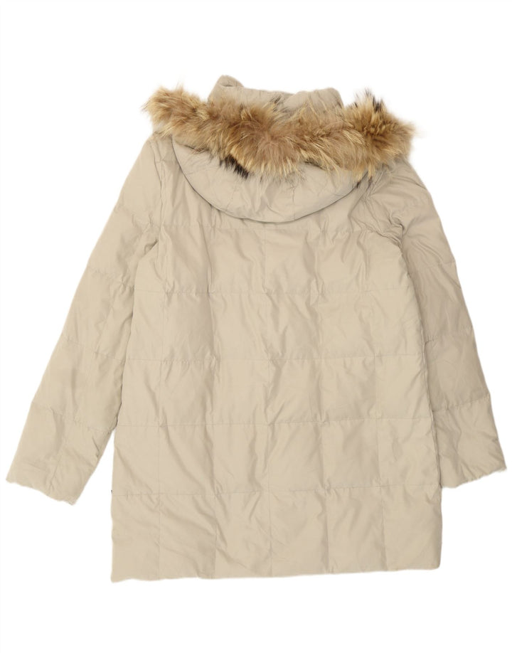 Cappotto imbottito con cappuccio da donna Diadora UK 18 XL Poliestere beige
