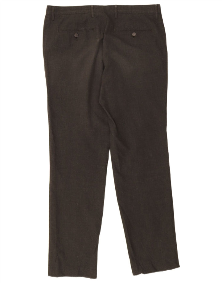 Pantaloni chino slim fit da uomo Marks & Spencer W34 L31 pied de poule grigio