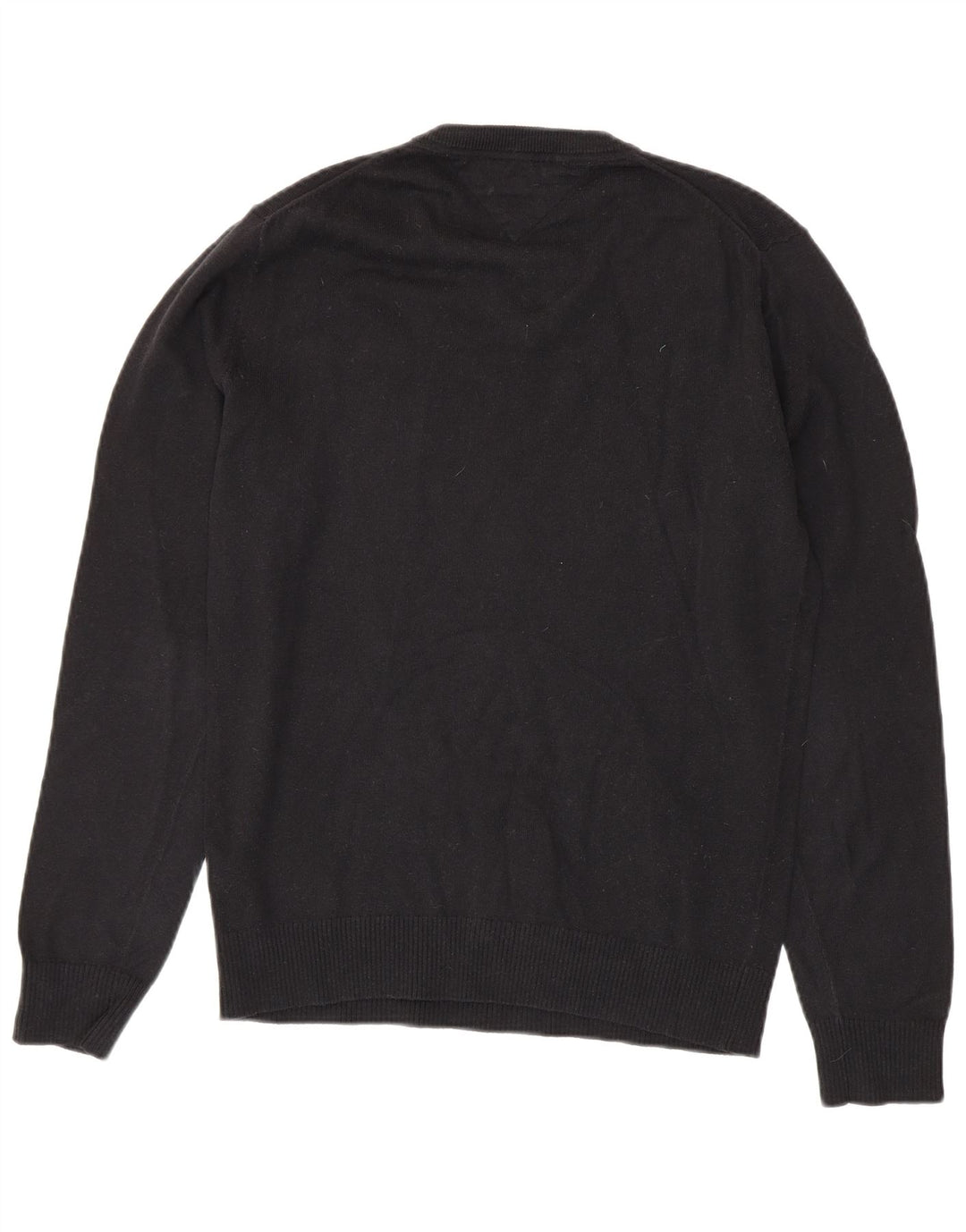 TOMMY HILFIGER Maglione da uomo con scollo a V piccolo cotone nero