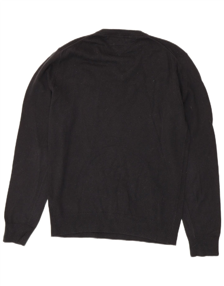 TOMMY HILFIGER Maglione da uomo con scollo a V piccolo cotone nero