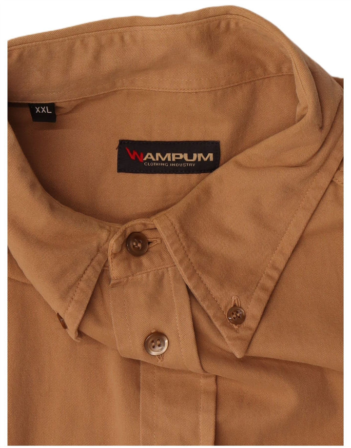 Camicia da uomo Wampum 2XL in cotone marrone
