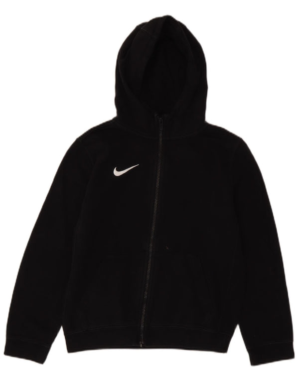 Felpa con cappuccio e zip Nike per ragazzi, 10-11 anni, cotone nero medio