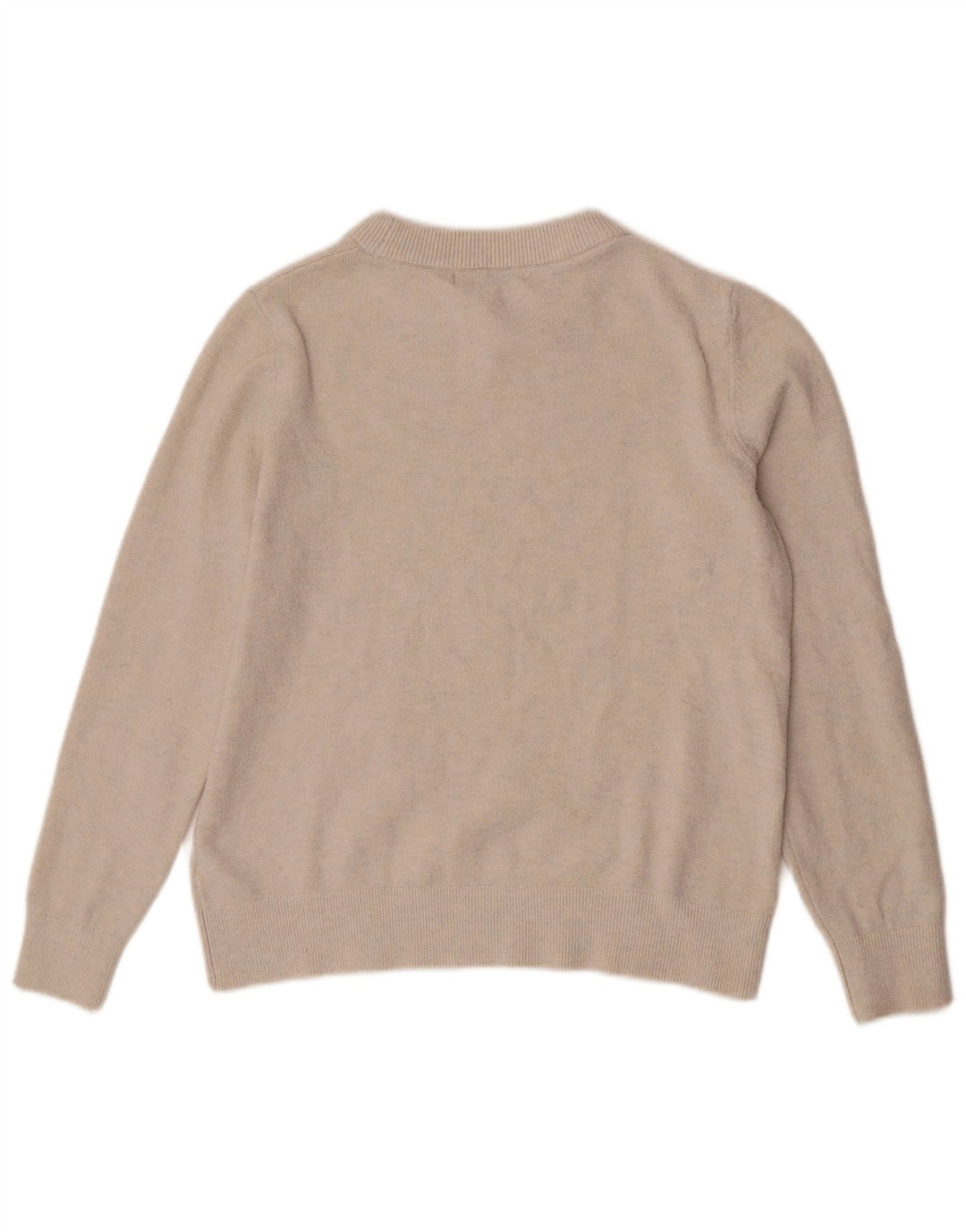 Maglione maglione con scollo a barca da donna Marks & Spencer UK 10 piccolo poliestere beige