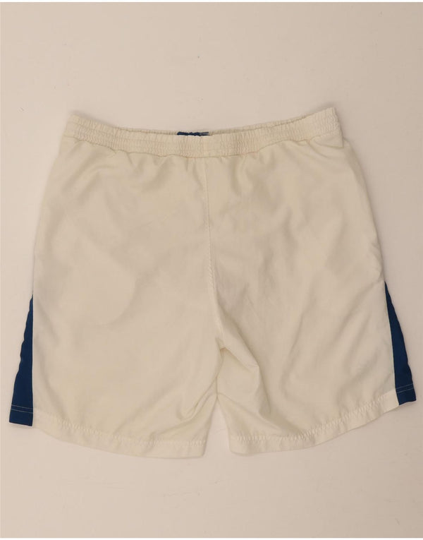 Pantaloncini sportivi Adidas da uomo in poliestere color block bianco medio