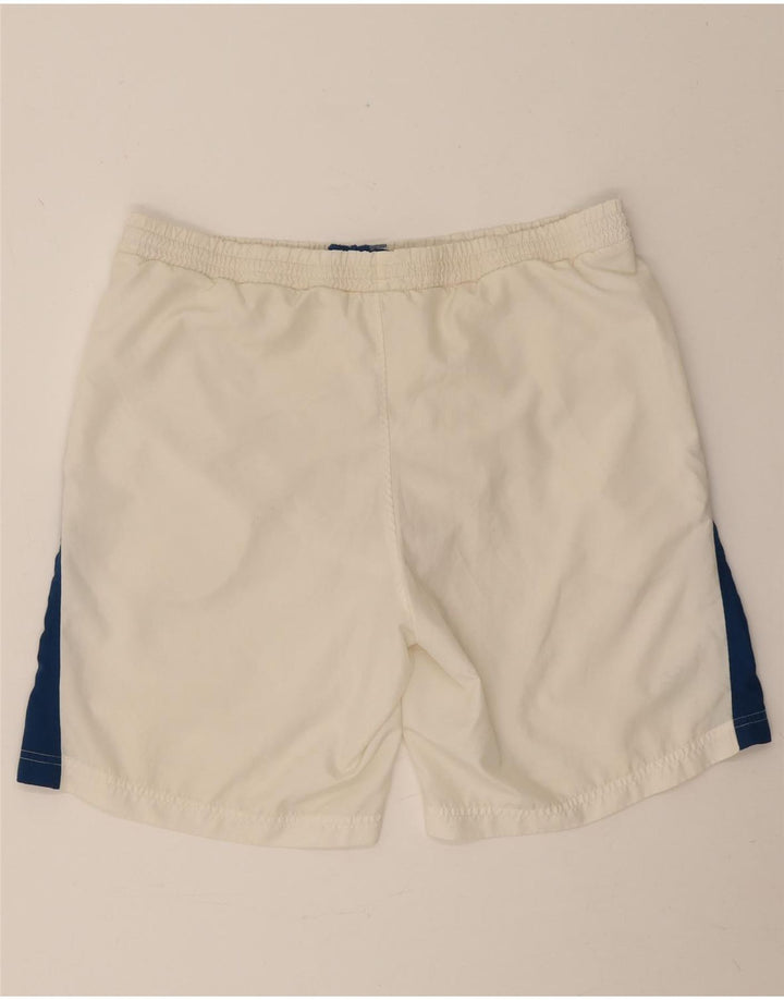 Pantaloncini sportivi Adidas da uomo in poliestere color block bianco medio