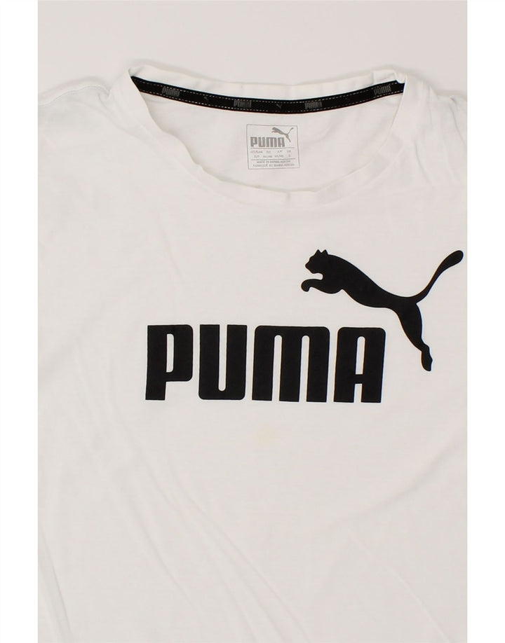 PUMA Mens Graphic T-Shirt Top Small White Cotton Vintage Puma and Second-Hand Puma from Messina Hembry 