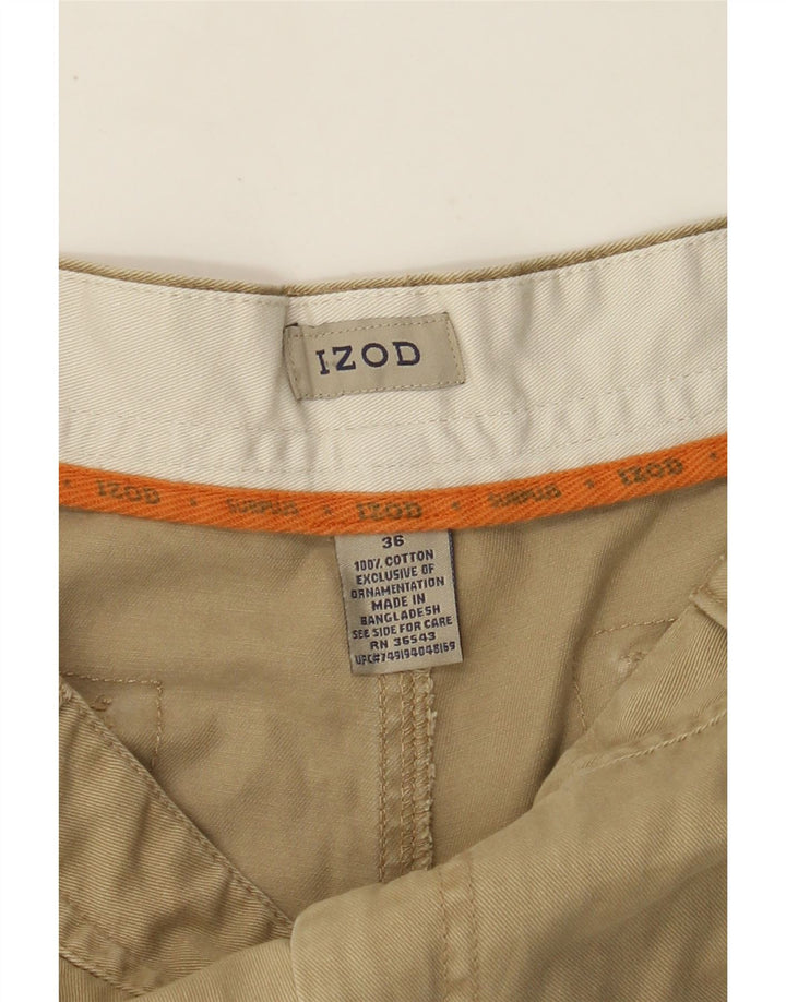 Pantaloncini cargo da uomo IZOD W36 grandi in cotone beige