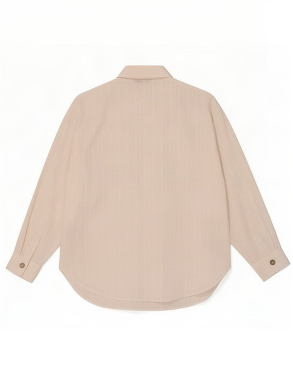 Camicia oversize da donna Zara UK 10 piccola in cotone gessato bianco