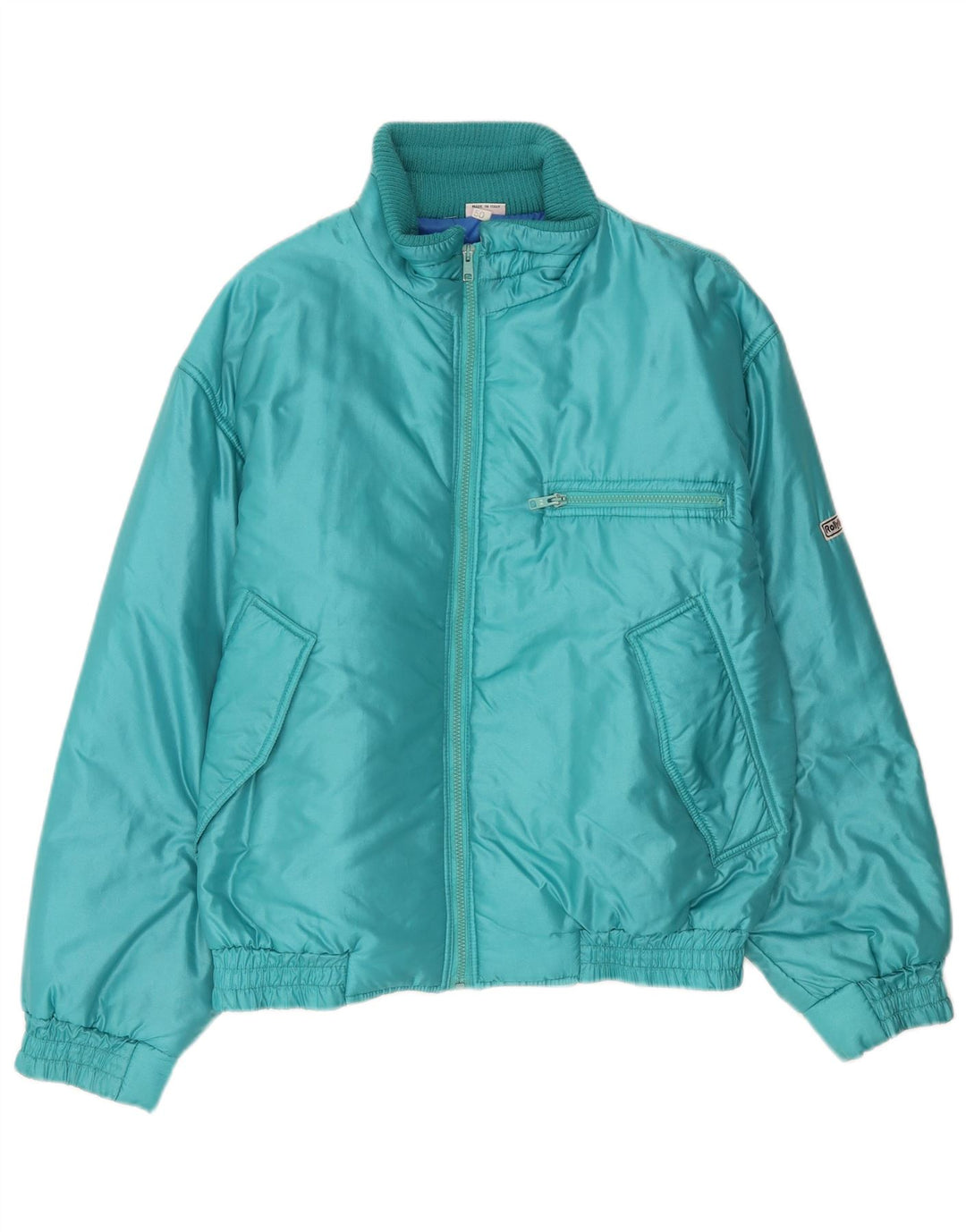VINTAGE Womens Windbreaker Jacket IT 50 XL Turquoise Nylon
