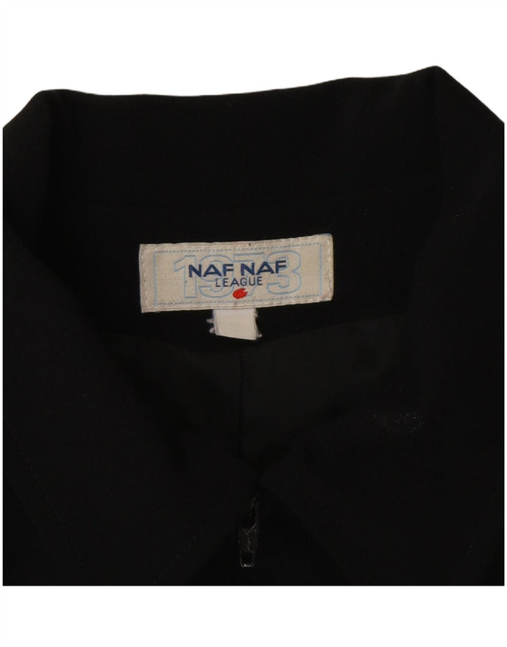 Giacca blazer con zip intera da donna Naf Naf UK 10 piccola in poliestere nero