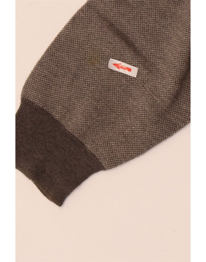 Maglione da uomo con scollo a V Marks & Spencer grande lana merino grigia