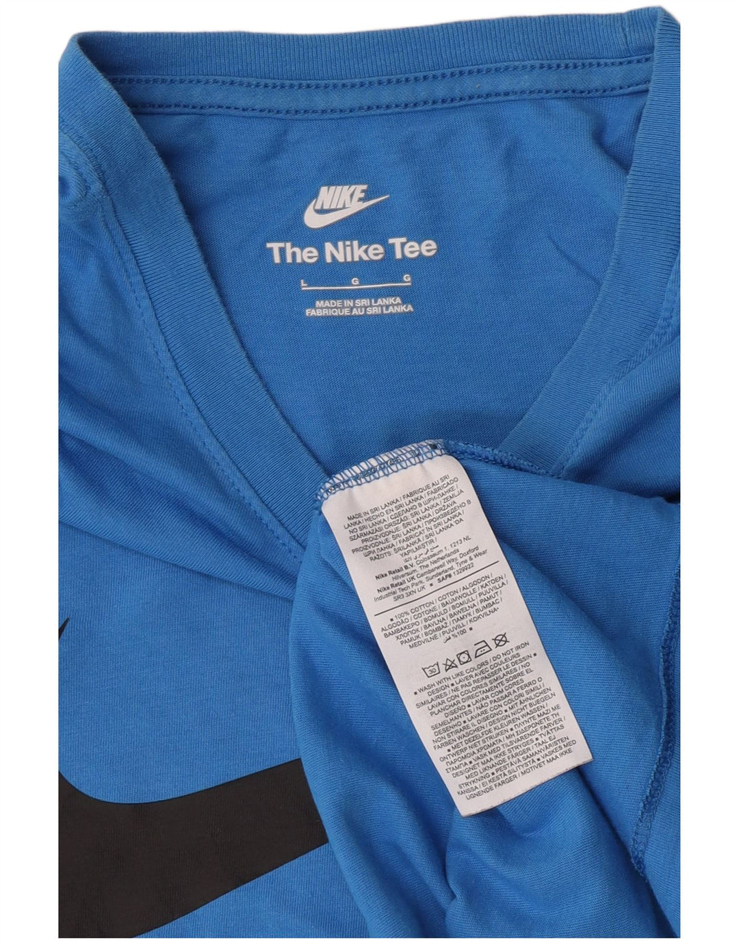 T-shirt grafica da uomo Nike Top grande in cotone blu