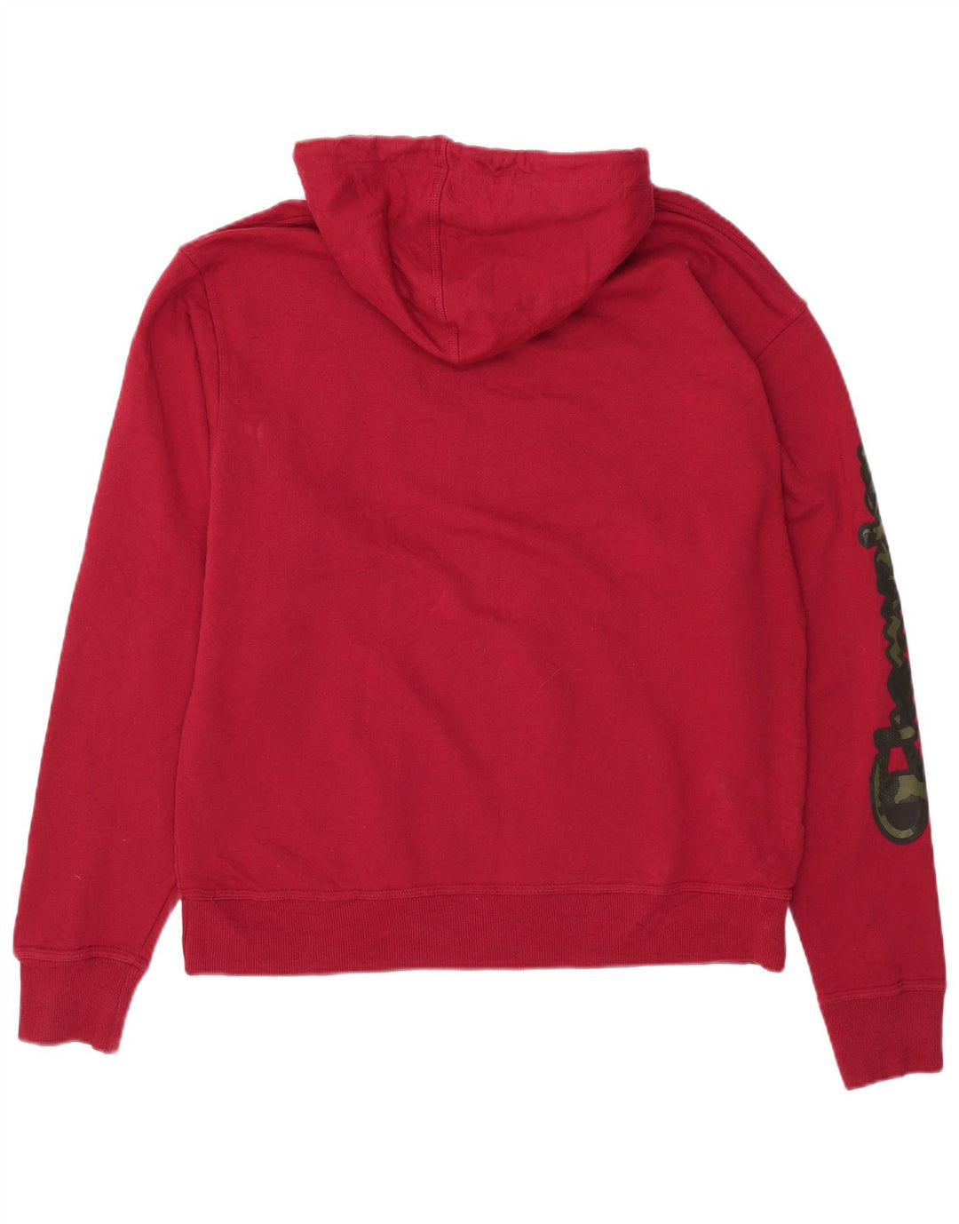 Maglione con cappuccio grafico da uomo CHAMPION grande in cotone rosso