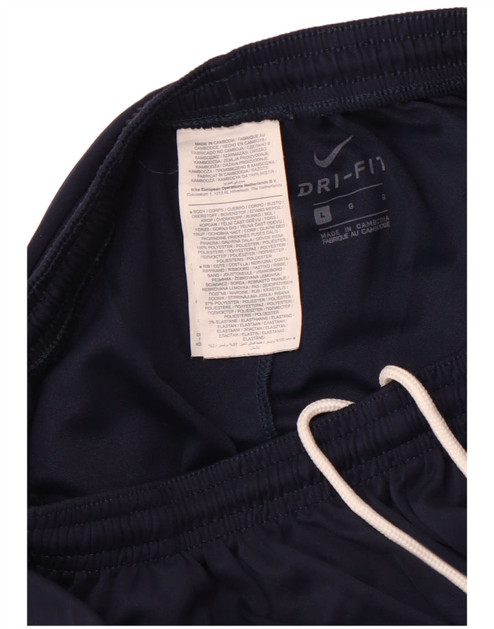 Pantaloni da tuta da uomo NIKE Dri Fit grandi in poliestere blu navy