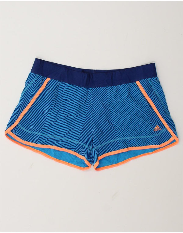 Pantaloncini sportivi Adidas Climalite da donna UK 12/14 Gessato blu medio
