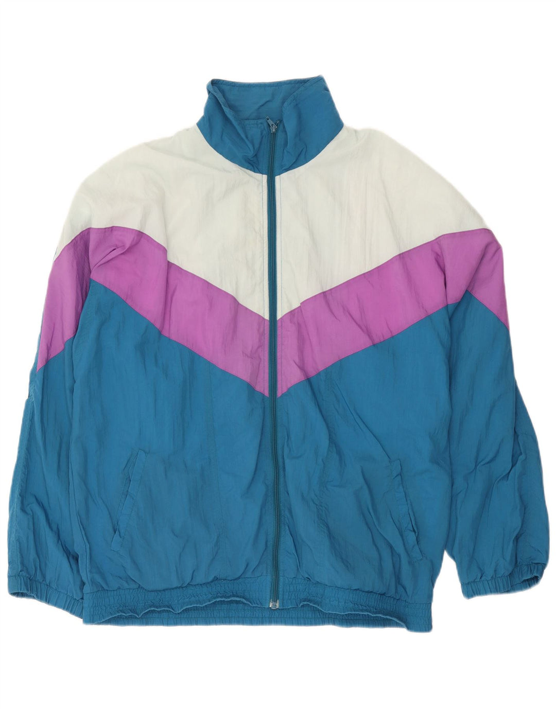 Giacca da ginnastica vintage da uomo XL color block blu