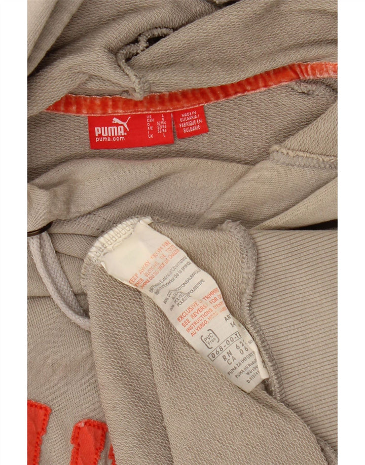 Felpa con cappuccio grafica da uomo PUMA grande in cotone grigio