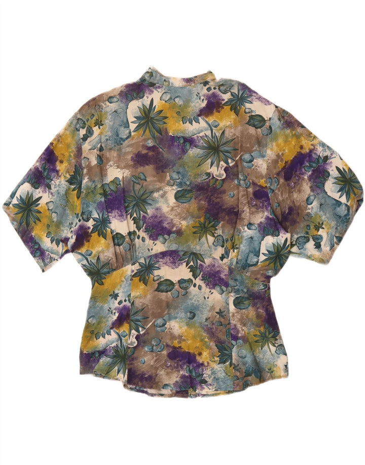 Camicetta camicia a maniche corte da donna vintage EU 40 medio multicolore floreale