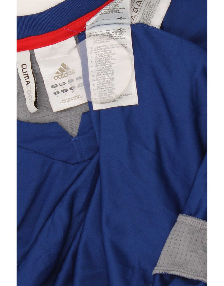 T-shirt Adidas Climacool da uomo, grande, in poliestere color block blu