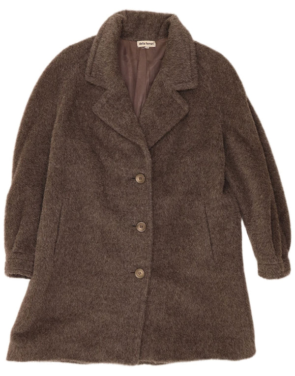 Soprabito da donna in pelliccia sintetica Delia Ferrari UK 18 XL lana di alpaca grigia