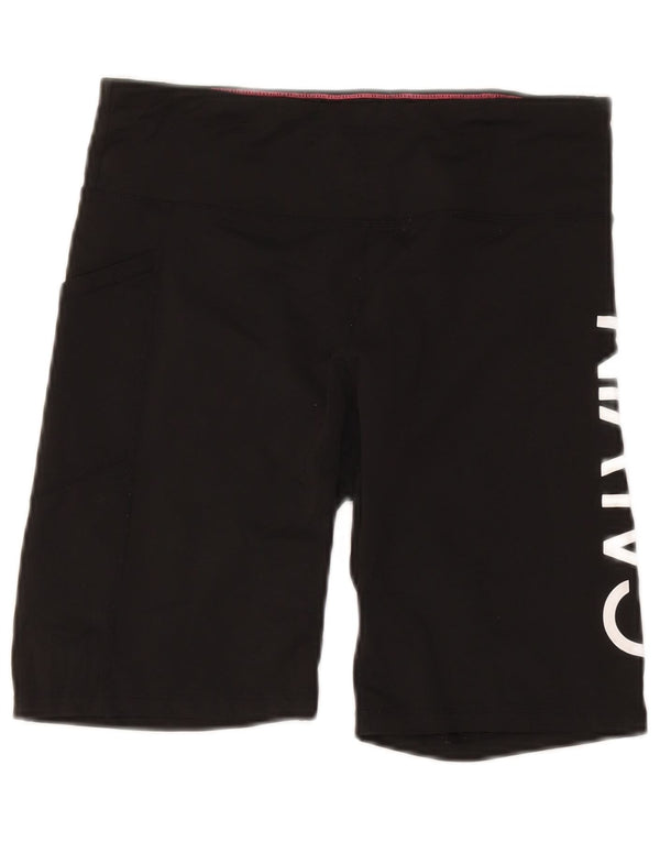 Pantaloncini sportivi grafici da donna Calvin Klein UK 14 grandi nylon nero