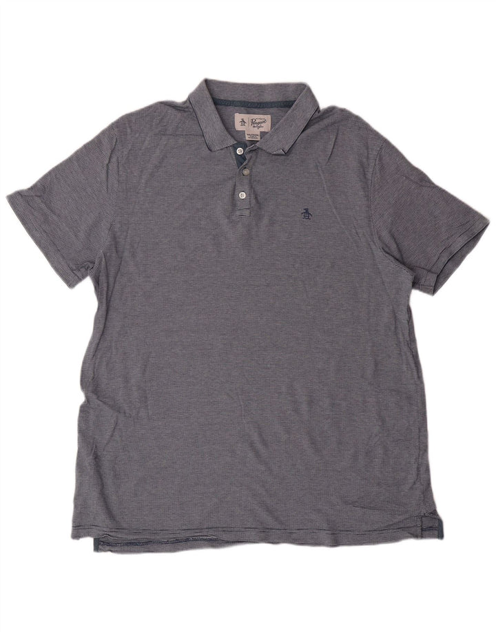 Polo da uomo PENGUIN 2XL Classica in cotone a righe blu