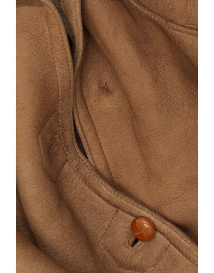 Giacca vintage in shearling a pipistrello da donna IT 44 Marrone medio