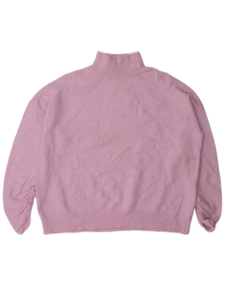 MINT VELVET Maglione maglione oversize da donna con collo dolcevita UK 10 Piccolo Rosa
