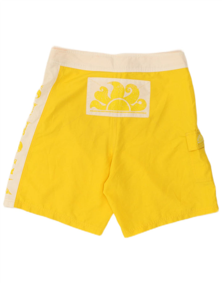 Pantaloncini da bagno grafici da uomo Sundek color block giallo medio