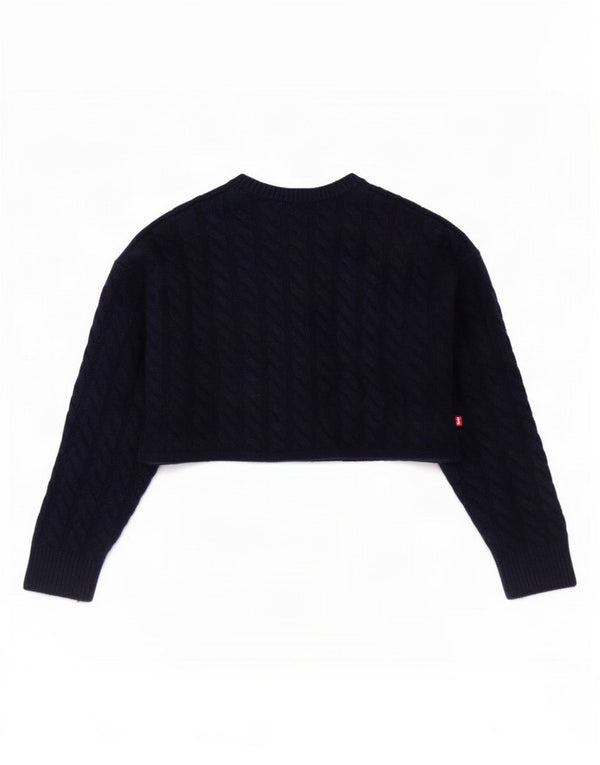 Maglione maglione con scollo a V corto da donna Levi's UK 2 2XS Lana blu navy