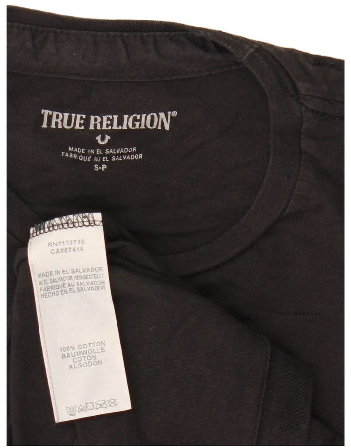 T-shirt grafica da uomo True Religion Top piccola in cotone nero